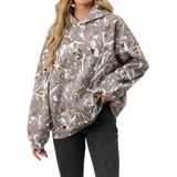 Moletom Com Capuz Anoumcy Camo Maple Leaf Fleece Para Mulher