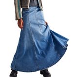 Saia Colarat Feminina Jeans Longa De Cintura Alta Maxi Blue