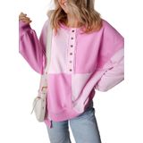 Moletom Feminino Casual Solto Shewin Rosa 2024
