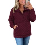Moletom Feminino Prettygarden Acolchoado De Inverno Com Decote Em V Wine R