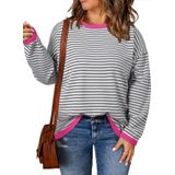 Suéter Feminino Eytino, Tamanho Grande, Gola Redonda, 4x Azul Vela