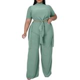Roupas De 2 Peças Mrsfitok Wide Leg Plus Size Para Mulheres 5gg