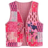 Roupa Feminina Acolchoada Floral Recortada Da Puffer Vest Wyeysyt