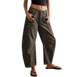 Jeans Loveimgs Women&#39;s Mid-rise Barrel, Vintage, Solto, Leopardo