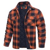 Jaqueta Tacvasen Camisa De Flanela Acolchoada Para Homens, Xadrez De Algodão