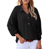 Blusas De Túnica, Elegantes, Femininas, Casuais, Com Botões, Manga Comprida