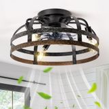 Ventilador De Teto G-safava G-saf 16 Com Luzes E Controle Remoto De 6 Velocidades Preto
