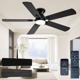 Ventilador De Teto Knun 132cm Com Luzes Pretas Com Controle Remoto