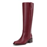 Botas De Cano Alto Itozer Para Mulheres, Salto Grosso, Couro Envernizado