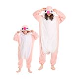 Pijama Darkcom Animal, Macacão Unissex, Pinguim Rosa, Adulto