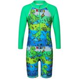 Roupa De Banho Tfjh E De Manga Comprida Para Meninos Upf 50+ Rashguard Com Zíper Verde