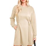 Mini Vestido Casual Dokotoo, Moletom Feminino De Damasco, Grande