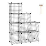 Organizador De Armazenamento Em Cubos C&amp;ahome 9-cube Metal Grids 110x31x123cm