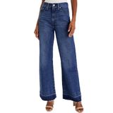 Jeans Astylish Femininos De Cintura Alta, Flare, Perna Larga, Azul