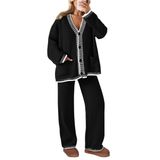 Roupas Femininas Loungewear Prettygarden De 2 Peças Pretas Pequenas