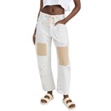 Jeans Kedera Baggy Barrel Wide Leg Boyfriend Horseshoe White
