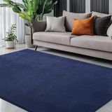 Tapete Area Andency Large 6x9 Azul Marinho Para Sala De Estar