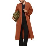 Casaco De Lã Fazortev Feminino, Frente Aberta, Laranja, Vermelho