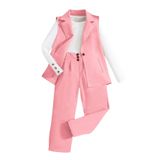 Roupas Femininas Milumia, 3 Peças, Manga Comprida, Rosa, 8 Anos