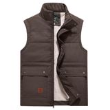 Colete Acolchoado Masculino Flygo, De Inverno, Quente Ao Ar Livre, Marrom, Poliéster