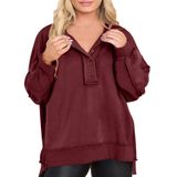 Moletom Eytino Plus Size Feminino De Manga Comprida Vermelho 5x
