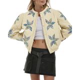 Jaqueta Acolchoada Feminina Locachy, Casual, Cortada, De Inverno, Bege, Gg