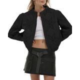Jaqueta Acolchoada Feminina Locachy, Casual, Cortada, De Inverno, Xs, Preta
