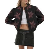 Jaqueta Acolchoada Feminina Locachy, Casual, Cortada No Inverno, Preta, Xxl