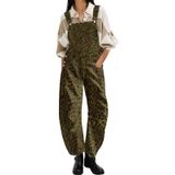 Macacões Jeans Loveimgs Femininos Y2k Baggy Barrel Jeans Leopard