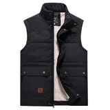 Colete Puffer Flygo Masculino, Quente Para Inverno, Ao Ar Livre, Preto, Poliéster
