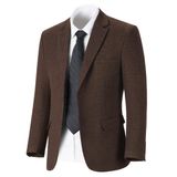 Jaqueta Fxzpiodi Retro Tweed Herringbone Para Homens Marrom 2gg