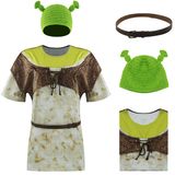 Camisa De Ogre Verde Poboola, Chapéus Com Orelhas, Roupa De Personagem De Filme, Cosplay, Vestido Feminino, Vestido Comicon, Adulto, Halloween, 3gg