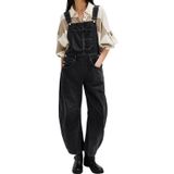 Macacões Jeans Loveimgs Femininos Y2k Baggy Barrel Jeans Pretos Xl