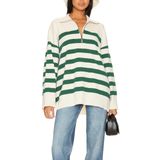 Moletom Miewenmogu Listrado Casual Feminino De Tamanho Grande