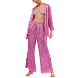 Conjunto De Pijama Feminino Yoawdats, Cetim Macio, Floral, 2 Peças