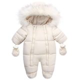 Jaqueta Snowsuit Cytafe Baby Down, Macacão Com Capuz, Branco 12-18m