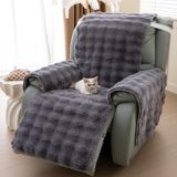 Cadeira Reclinável De Pelúcia Slipcover Livego Thick Rabbit 60 Cm Cinza Escuro