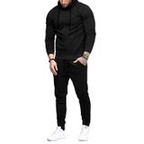 Conjunto De 2 Peças De Agasalho Masculino Uni Clau, Moletons Pretos, Gg