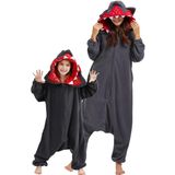 Pijama Vermelho Unissex De Animais Adultos Onesie Darkcom