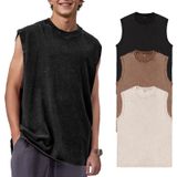 Camiseta Regata Masculina De Algodão Sem Mangas Keepshowing Loose Fit