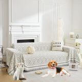 Capa De Sofá Stacypik Thick Grey Chenille Para Sofás De 3-4 Almofadas