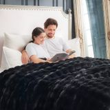 Cobertor Cozy Bliss Faux Fur Bubble 150x200cm Preto