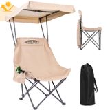 Cadeira De Acampamento Young Wood Portable Beach Com Cobertura De Sombra