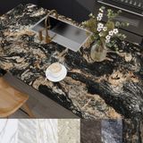 Papel De Contato De Mármore Phinilux Matte Black Gold 60x500cm