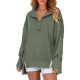 Moletom Feminino Shewin, Moda Outono 2024, Casual, Verde, Xl