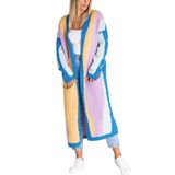 Casaco De Lã Feminino Chouyatou Color Block Blue Xl