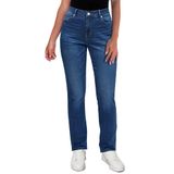 Jeans Grapent, Cintura Alta, Perna Reta, Feminina, Azul Brilhante