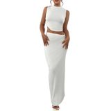Conjunto De Saia Verdusa, Camiseta Regata Feminina Sem Mangas, Branca