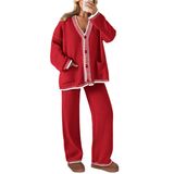 Roupas Femininas Loungewear Prettygarden De 2 Peças Vermelhas Pequenas