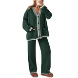Roupas Femininas De 2 Peças Loungewear Prettygarden, Verde Escuro